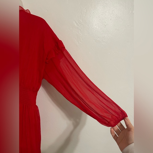 Zara Red Ruffle Dress - Picture 4 of 6